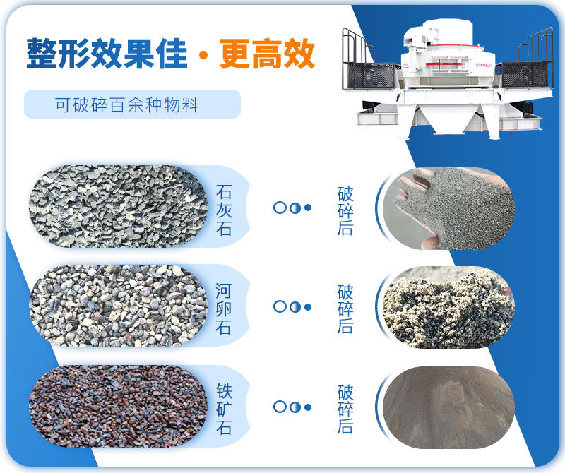 制砂機(jī)成品粒度多樣化，各種石料都不怕